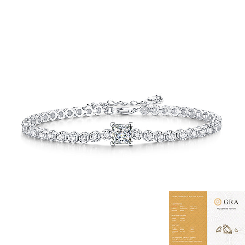 S925 silver inlaid moissanite magic cube bracelet hot selling couple bracelet