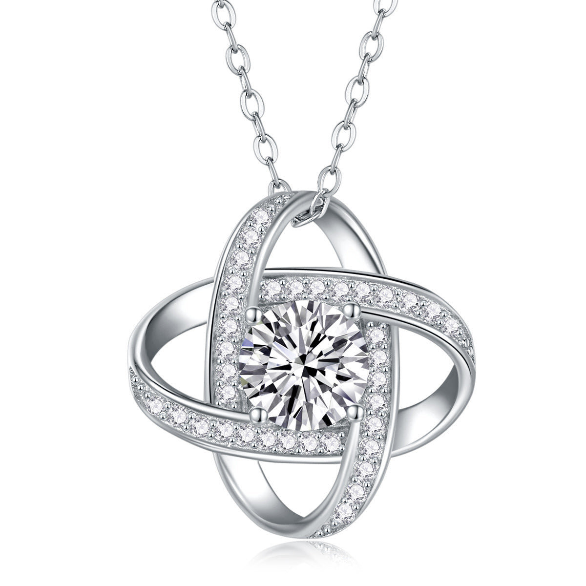 S925 silver necklace moissanite pendant fashion clavicle chain