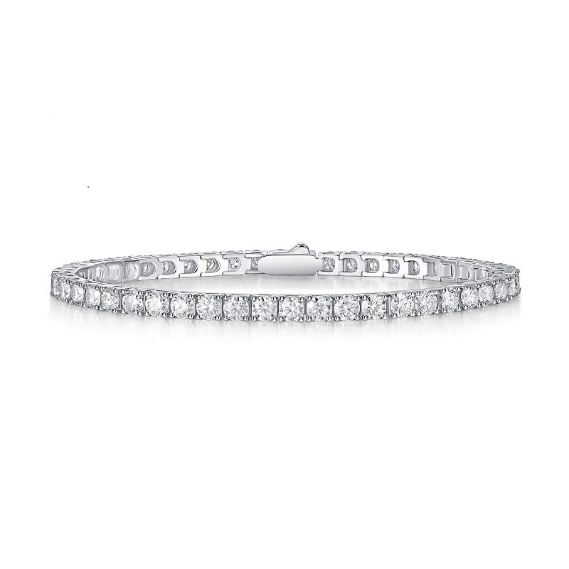 S925 silver moissanite tennis bracelet for women