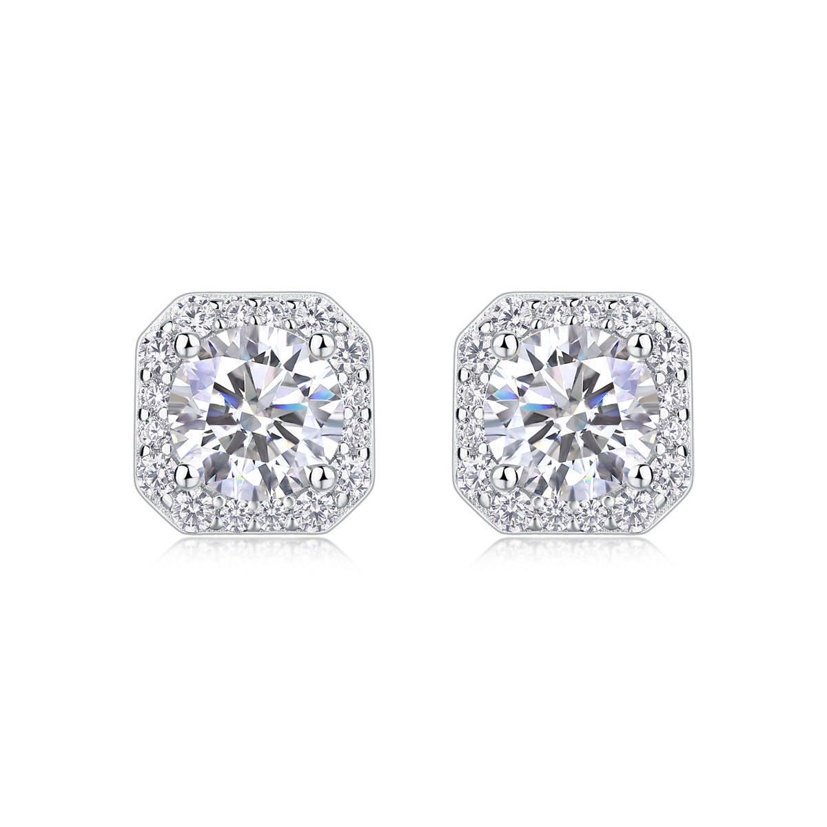 S925 silver heart rose earrings moissanite new style earrings