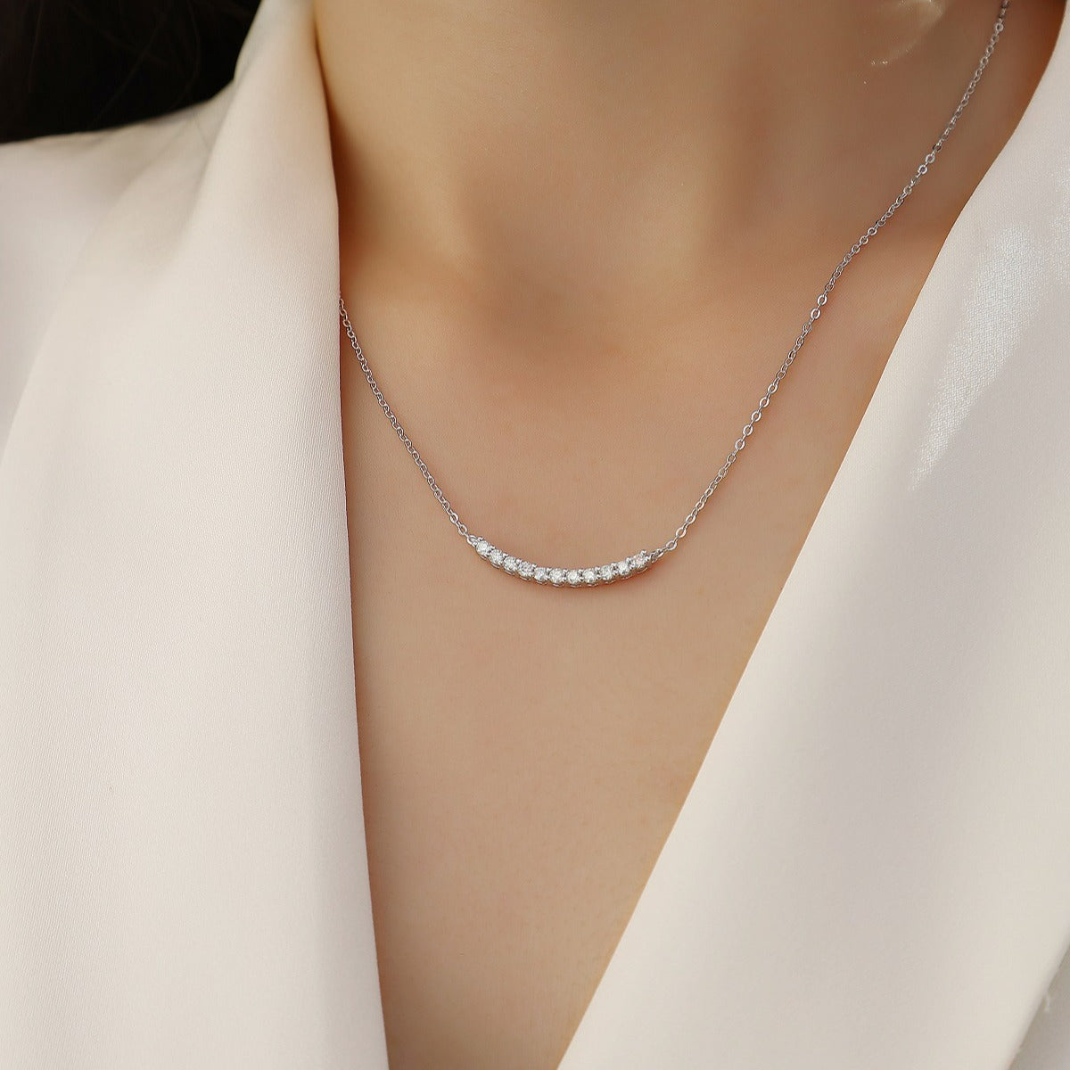 S925 silver new necklace moissanite necklace