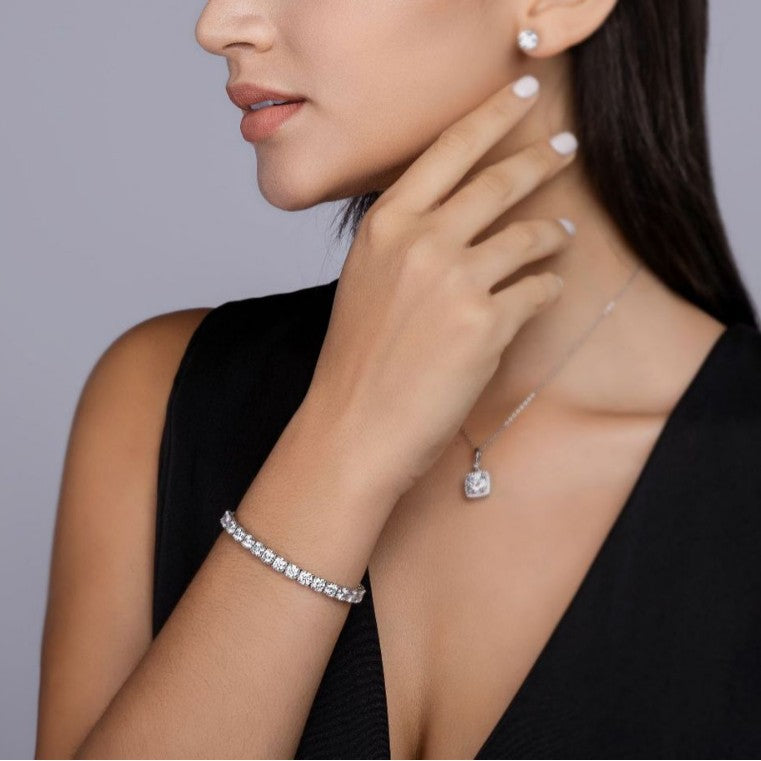 S925 silver moissanite tennis bracelet for women