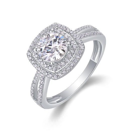S925 Silver Sweet Holiday Ring Moissanite