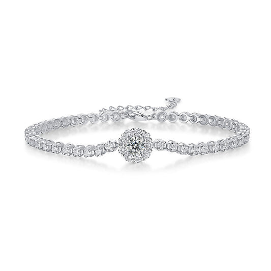 S925 silver moissanite bracelet European and American bracelet