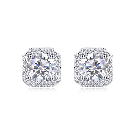 S925 silver heart rose earrings moissanite new style earrings