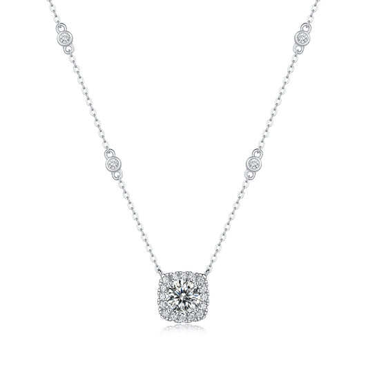 S925 silver necklace moissanite dream pendant fashion clavicle chain
