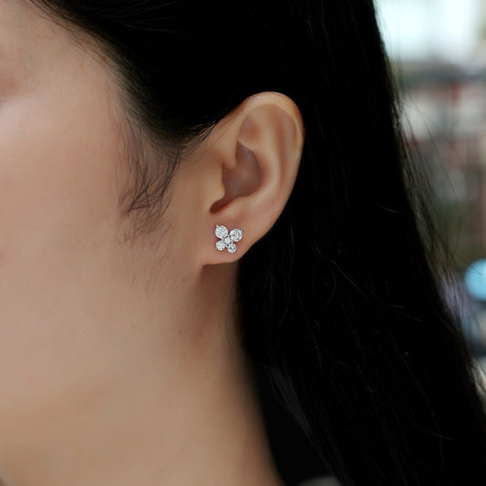 S925 silver earrings moissanite new earrings