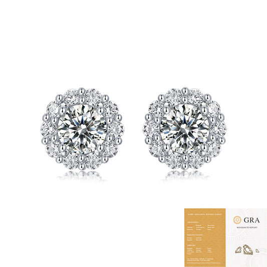 S925 silver earrings moissanite star earrings new