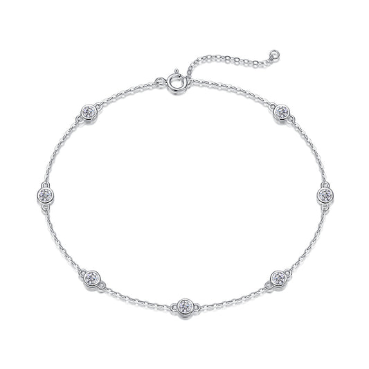 European and American Fashion S925 Silver Five-Flower Moissanite Bracelet