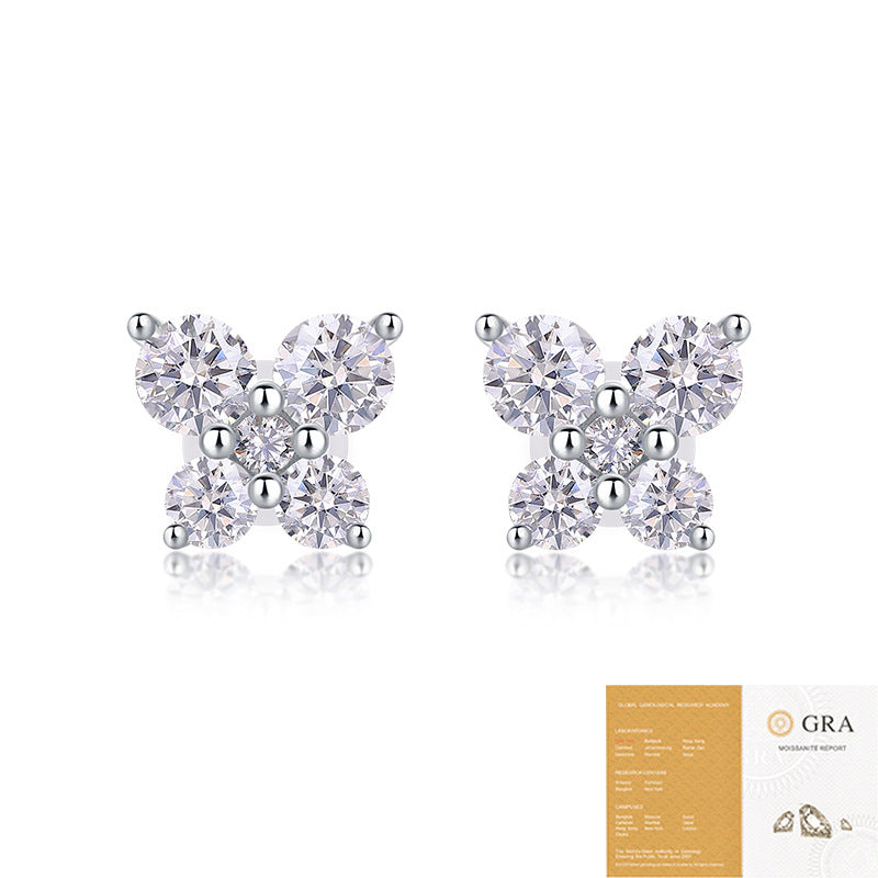 S925 silver earrings moissanite new earrings