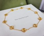 202524252 Vintage Alhambra long necklace 10 Motifs Guilloche Yellow Gold