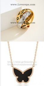 202525222 Trinity Ring and Lucky Alhambra Butterfly Pendant